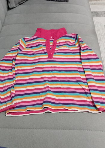 Renkli Çizgili Uzun Kollu Kız Gömlek - Görsel 2