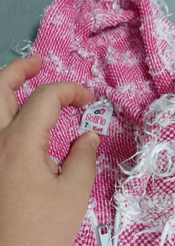 Kız Çocuk Kapüşonlu Örgü Ceket - Görsel 4