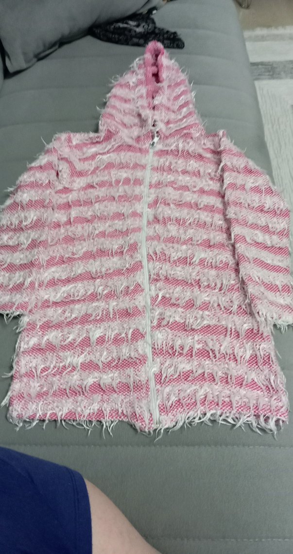 Kız Çocuk Kapüşonlu Örgü Ceket - Görsel 3