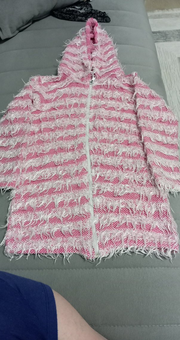 Kız Çocuk Kapüşonlu Örgü Ceket - Görsel 2