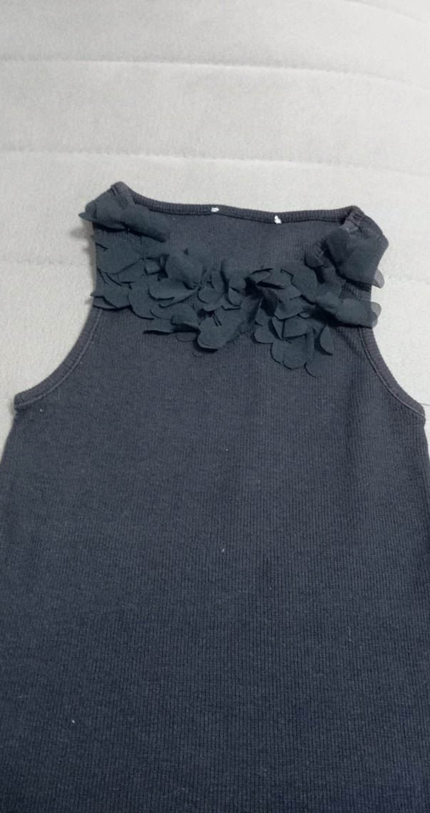 Kız Çocuk Gri Fırfırlı Yüksek Yakalı Kolsuz Yelek - Görsel 3