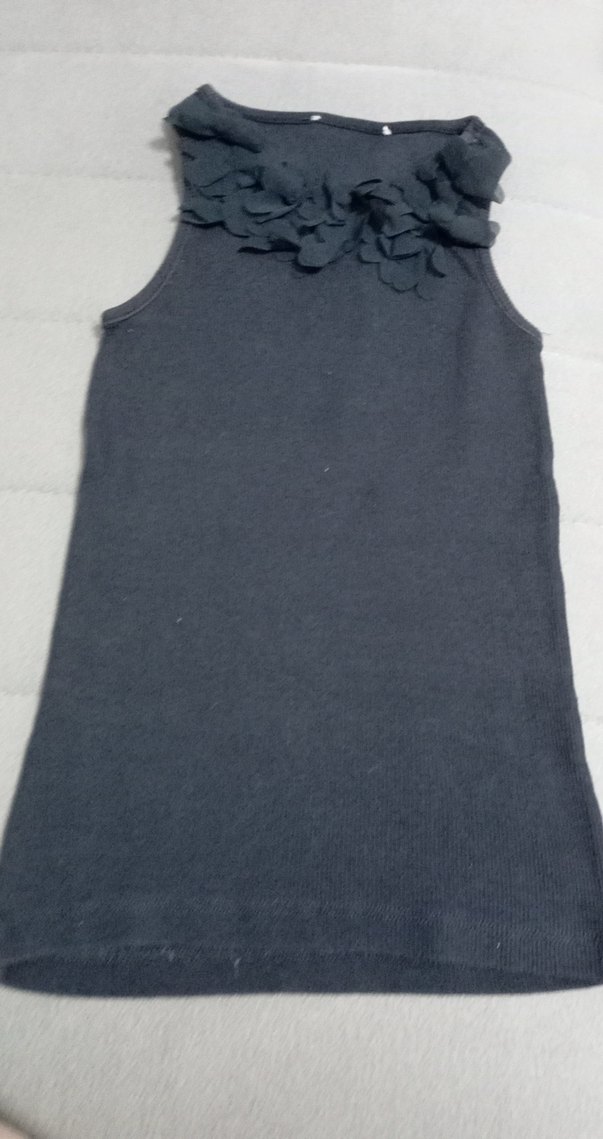 Kız Çocuk Gri Fırfırlı Yüksek Yakalı Kolsuz Yelek - Görsel 2