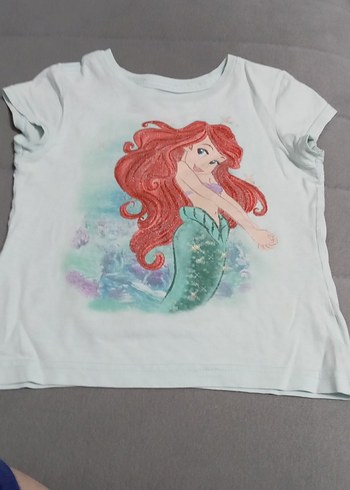 Kız Çocuk Turkuaz Baskılı Fırfırlı Tişört - Görsel 2