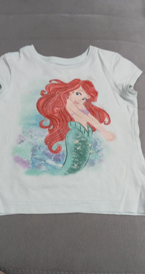 Kız Çocuk Turkuaz Baskılı Fırfırlı Tişört - Görsel 3