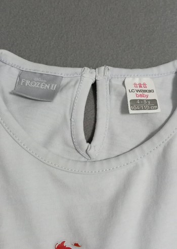 Kız Çocuk Beyaz Baskılı Fırfırlı Tişört - Görsel 3