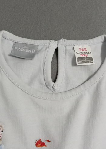 Kız Çocuk Beyaz Baskılı Fırfırlı Tişört - Görsel 4