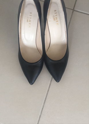 38 Beden Beymen marka siyah deri stiletto