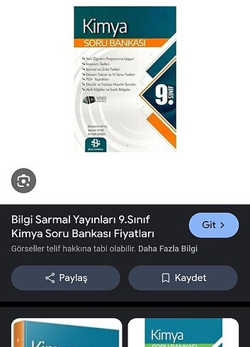 9. sınıf kimya bilgi sarmal test kitabı 