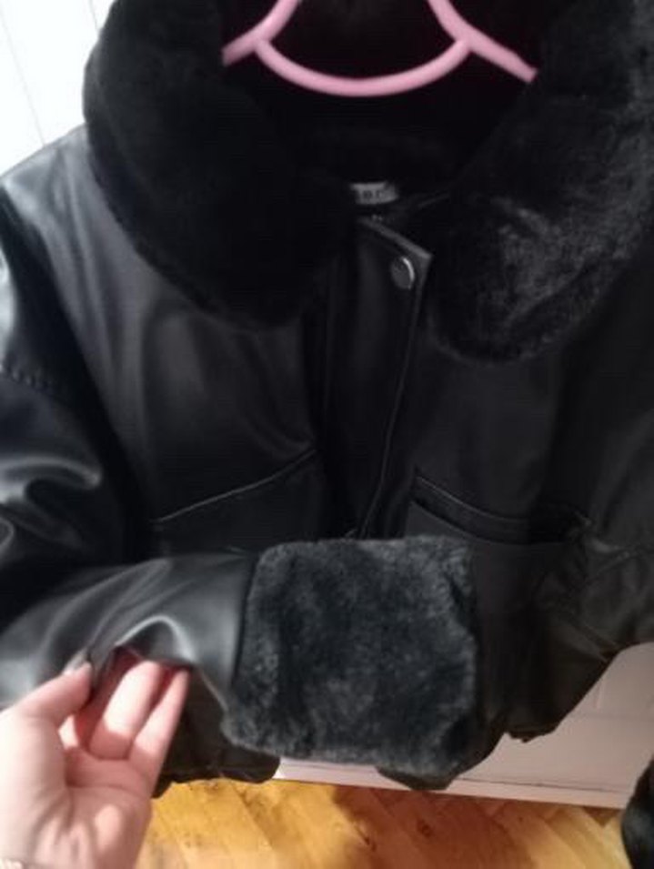 İçi kürklü deri mont - Görsel 4