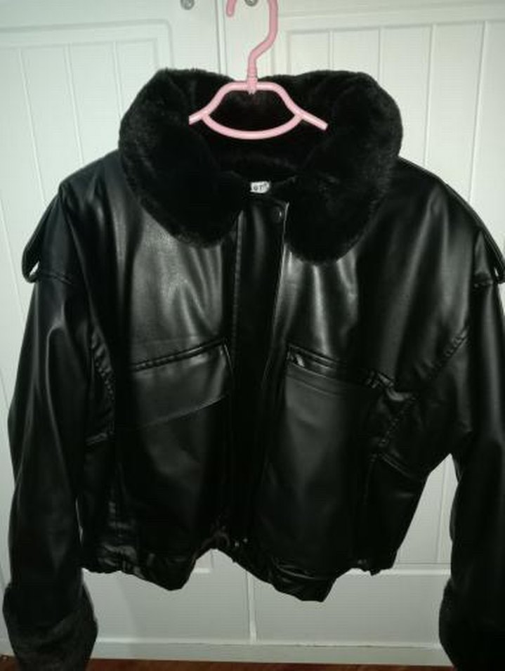 İçi kürklü deri mont - Görsel 2