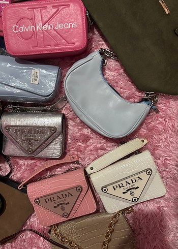 Prada Pembe Deri Kadın El Çantası - Görsel 5