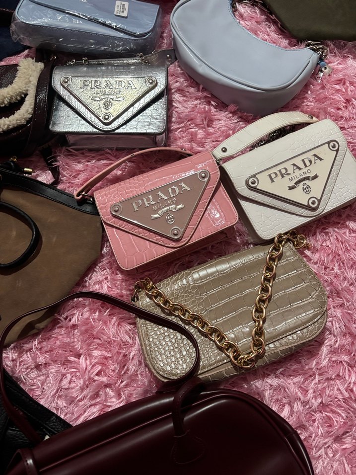 Prada Pembe Deri Kadın El Çantası - Görsel 3