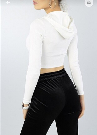 s Beden beyaz Renk Fitilli crop 