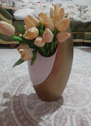 Vazo gold beyaz 41 cm boyu genislik 24² cm 