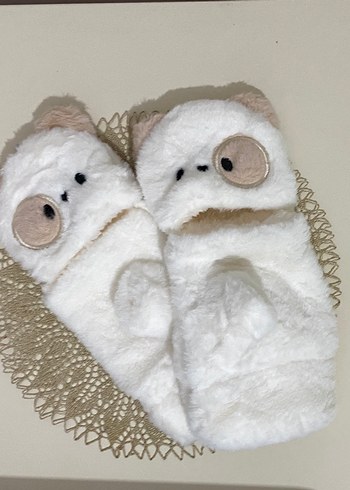 Pastel Bej Peluş eldiven - Görsel 4