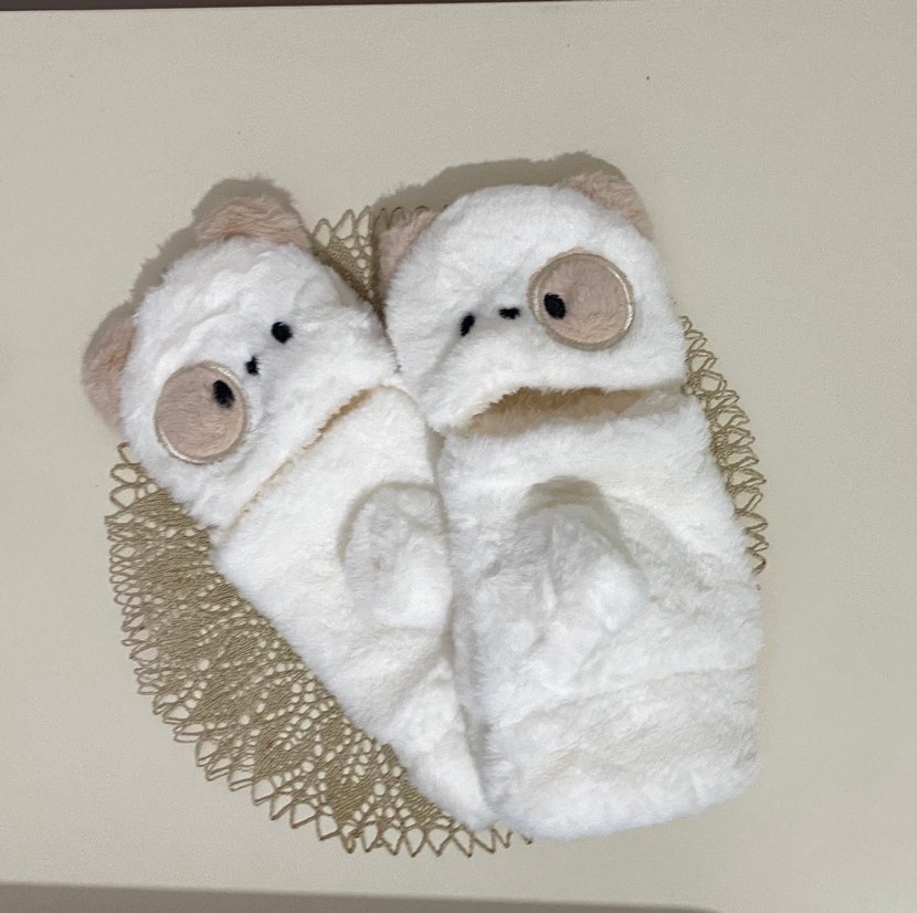 Pastel Bej Peluş eldiven - Görsel 4