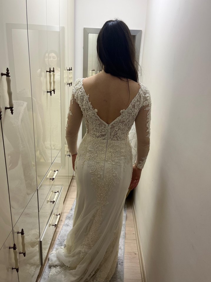 Bohem Gelinlik Straplez Uzun Kollu - Görsel 3