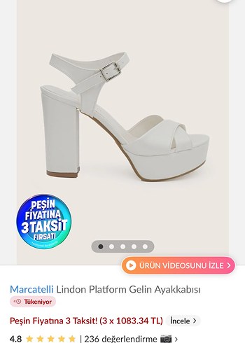 Marcatelli Beyaz Platform Topuklu Gelin Ayakkabısı