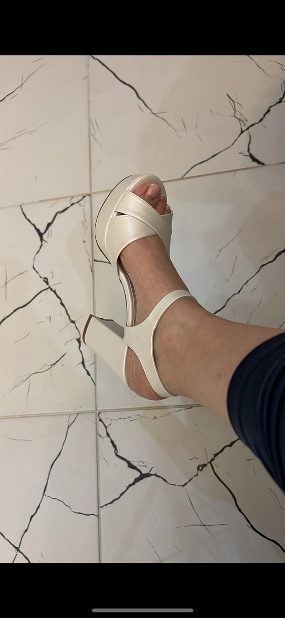 Marcatelli Beyaz Platform Topuklu Gelin Ayakkabısı - Görsel 3