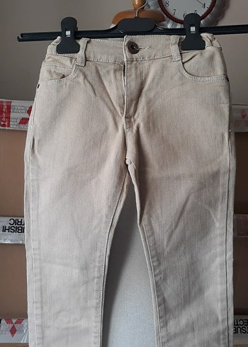 Koton Düğmeli Bej Erkek Çocuk Denim Pantolon koyu ten rengi