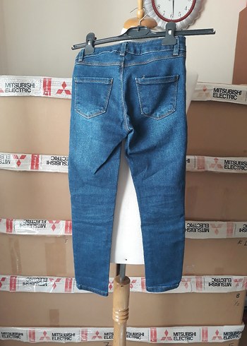 LC Waikiki Mavi kız cocuk Denim Dar Kesim Midi Boy Pantolon
