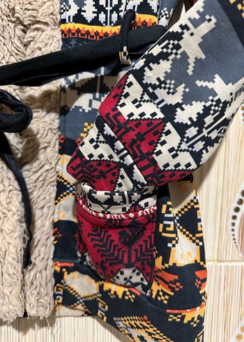 Bohem Desenli Kapüşonlu Kadın hırka - Görsel 6