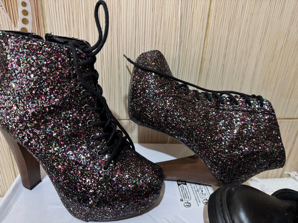 Yüksek Topuklu, Deri, Pul İşlemeli Gri Yılan Desenli Kadın Spor - Görsel 5