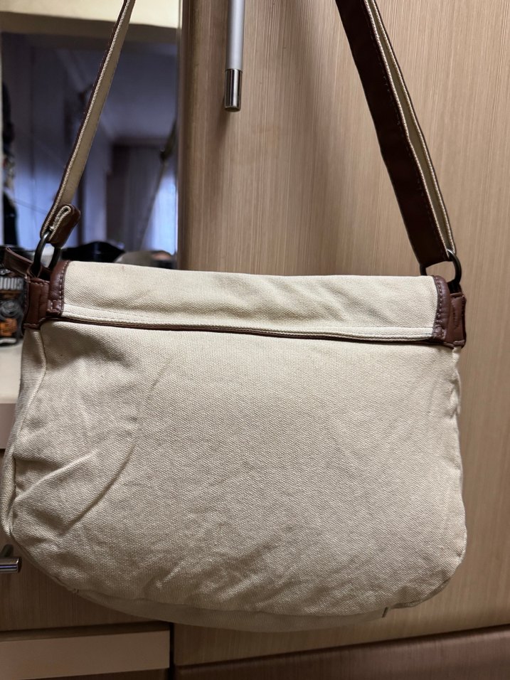 Bej Nakışlı kanvas Kadın Çanta - Görsel 3