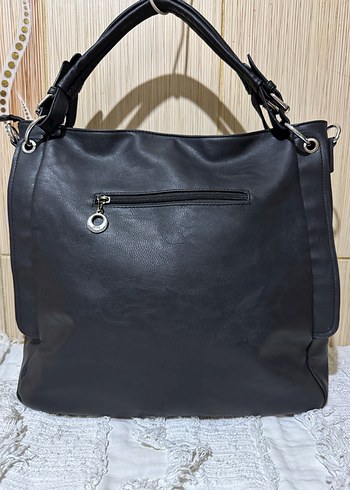 Siyah Deri Rock Punk Nakışlı Çanta - Görsel 4