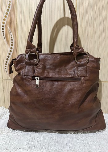 Kahverengi Deri Bohem Çanta - Görsel 3