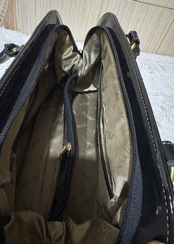 Klasik Desenli Gri Deri Kadın Çanta - Görsel 8