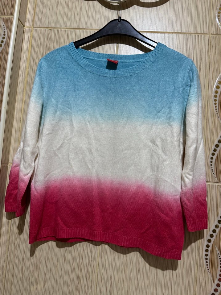 Vintage Pastel Renkli Tie-Dye Salaş Kazak - Görsel 2