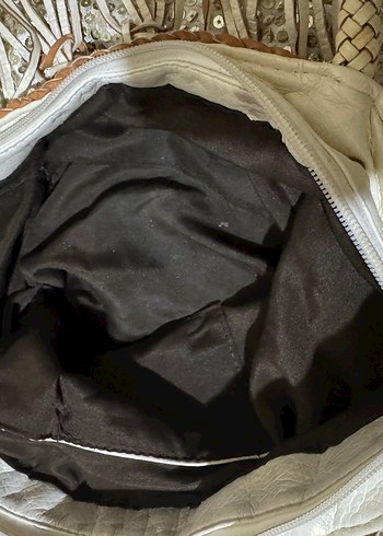 Bej Örgü Bohem Kadın Çanta - Görsel 8