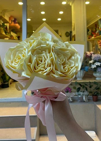Çiçek Sarı Fırfırlı Bohem Düğün Aksesuarı