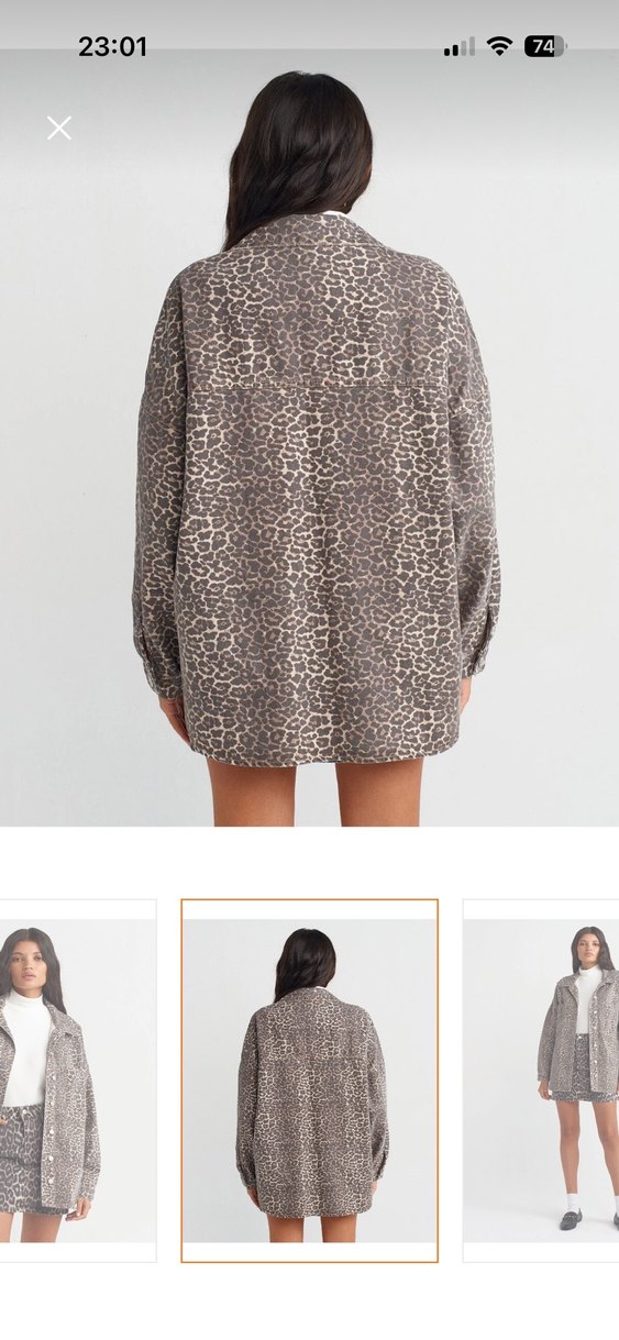 Kürk Detaylı Yılan Desenli Midi Hamile Ceket - Görsel 2