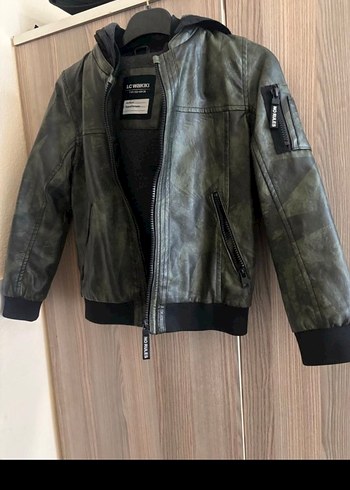 Gri Kamuflaj Deri Fermuarlı Erkek Ceket - Görsel 5