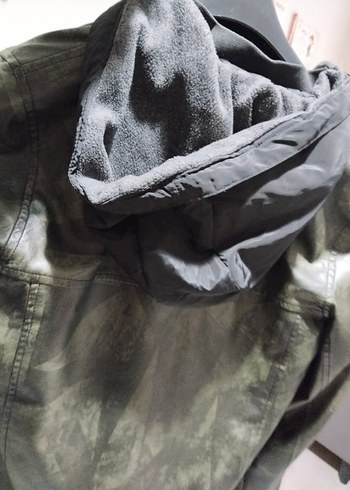 Gri Kamuflaj Deri Fermuarlı Erkek Ceket - Görsel 2