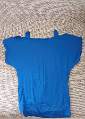 mavi inci ve pul işlemeli bluz - Görsel 7