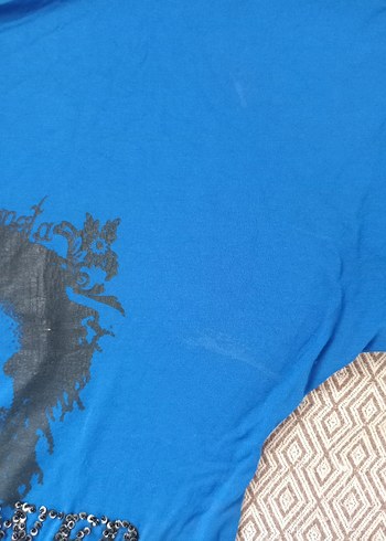 mavi inci ve pul işlemeli bluz - Görsel 8