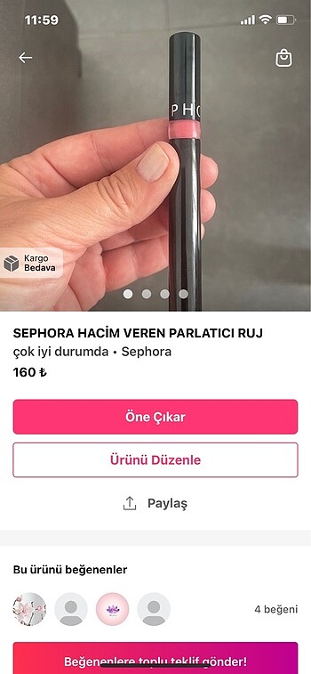 Sephora ruj ÖZEL İLAN