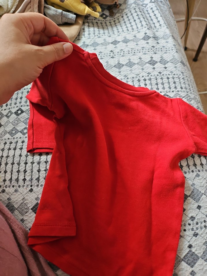 Kız Çocuk Kırmızı Uzun Kollu Basic Tişört - Görsel 2