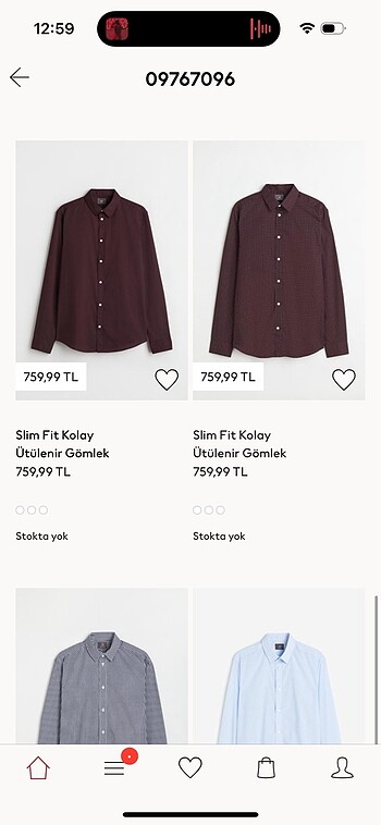 m Beden bordo Renk HM Erkek Gömlek