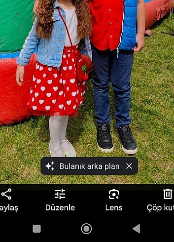 Kırmızı kalp detaylı etek