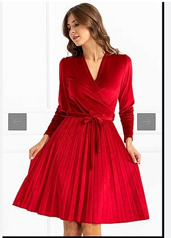 Kruvaze kırmızı elbise 