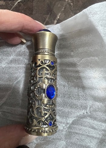 Süslü Mavi Taşlı Kadın Parfüm Şişesi