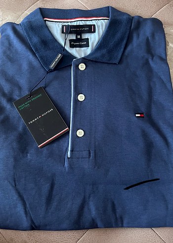 m Beden Tommy Hilfiger Erkek Lacivert Pamuk Polo Tişört