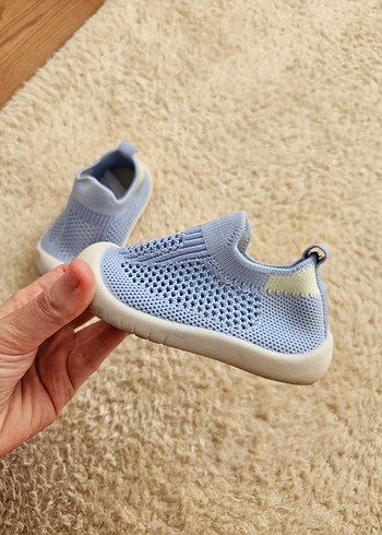 Erkek Bebek Mavi Örgü İlk Adım Ayakkabısı - Görsel 2