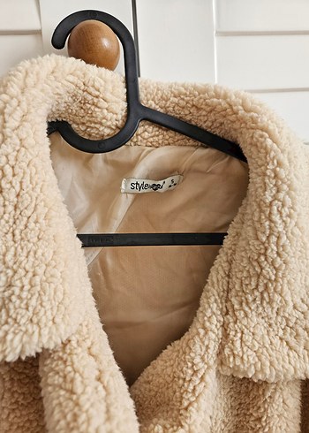 Bej Düğmeli Midi Kadın Kaban - Görsel 2