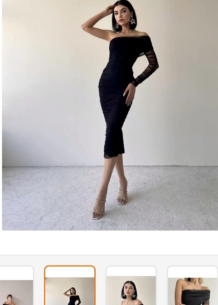 Tüllü kalem elbise - Görsel 2