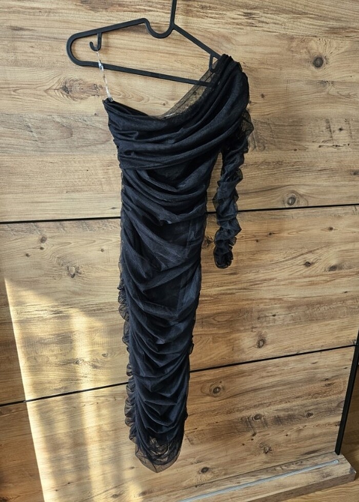 Tüllü kalem elbise - Görsel 4